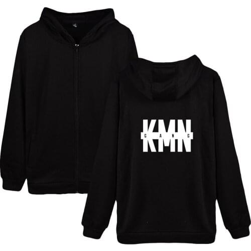 WAWNI KMN Gang Zip Hoodies Sweatshirts Hip Hop Polyester Plus Cotton Volleyball Creative Zip Hoodie Zipper 2021 Hooded Zipper