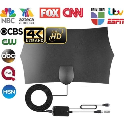 TV Stick 300 Mile Range Digital HD 4K TV Antenna Digital Indoor HDTV 1080P Signal Receiver Amplifier For VHF UHF