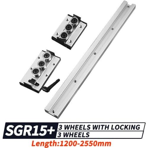 Built-in dual-axis linear guide 15mm SGR15 Roller slide 1 set: 1/2pcs SGR15 guide Length 1200-2550mm and SGB 3 and lock