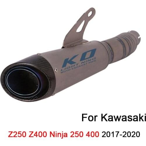 For Kawasaki Z250 Ninja 250 Z400 Ninja 400 2017-2020 Motorcycle Exhaust Pipe Titanium Alloy Escape No DB Killer Reserve Catalyst