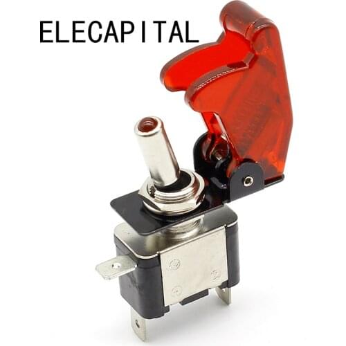 1pcs High Quality Red 12V 20A Racing Car Truck Boat Cover LED Push Button Rocker Toggle Switch Control+ dust cover