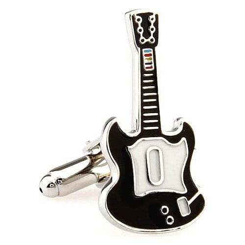 Lepton cuff links Fashion Black Guitar Design cufflink man french shirt cuffs cufflink philharmonic gift cufflink,Free Shipping