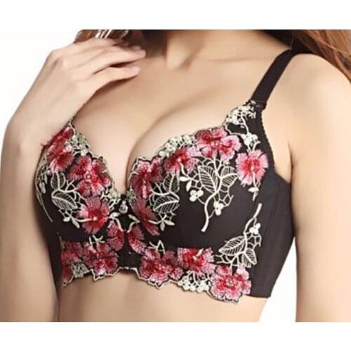 Lace Bralette For Women Lingerie Sexy Deep V Push-up Brassiere Full Coverage Bras Padded Bralette Retro Style Underwear Top Bra