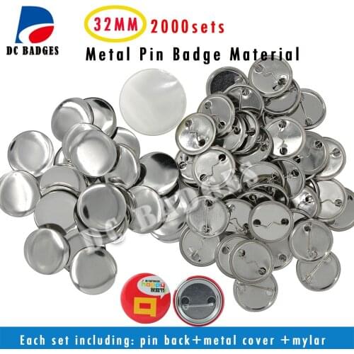 1 1/4"( 32mm) blank badges 2000sets Metal pinback button badge material badge Components Supplies