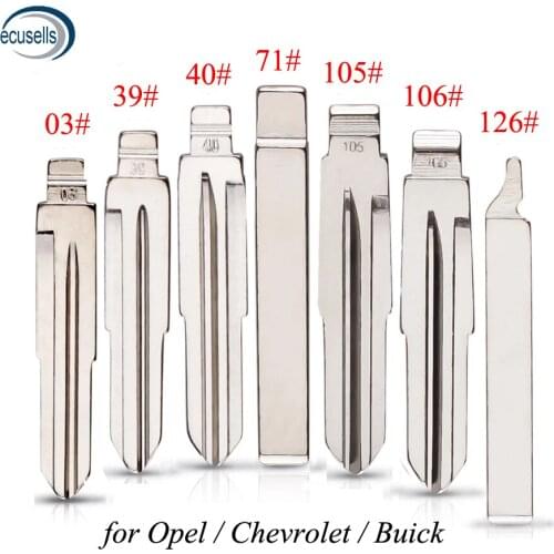 10PCS, 03# 39# 40# 71# 105# 106# 126# For Chevrolet Cruze Epica Lova Camaro Impala Captiva Aveo Spark Flip Key Blade