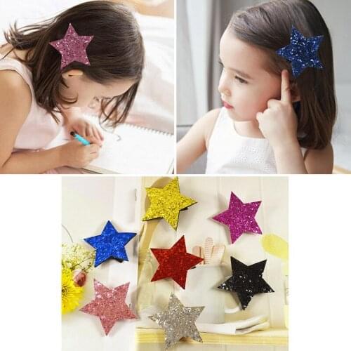 10Pcs/Lot Children hairpin cute sequins star hairpin princess headdress little girl side clip girl student hair accessories