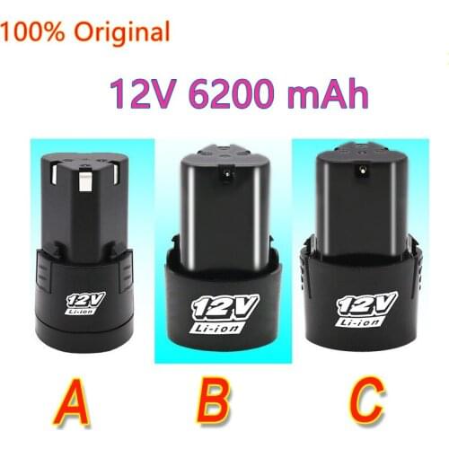 100% High Capacity 12V 6200mAh Universal Rechargeable Battery For Power Tools Electric Screwdriver Electric drill Li-ion Battery