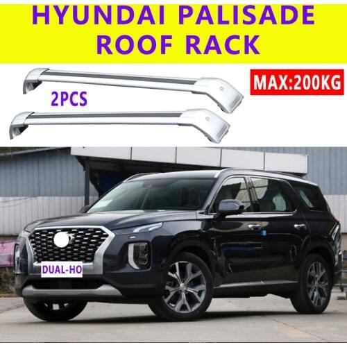 DUAL-HO 2Pcs Roof Bars for HYUNDAI PALISADE 2019-2021 Aluminum Alloy Side Bars Cross Rails Roof Rack Luggage Carrier