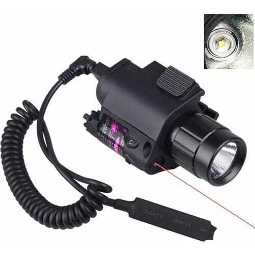 2in1 Tactical CREE LED Flashlight/LIGHT+Red Laser/Sight Combo for Shot gun Glock 17 19 22 20 23 31 37 Good Quality New