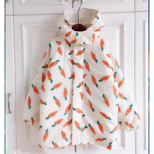 2018 school of soft girls, school of soft girls, baby carrot, digital printing, thickening cap, long cotton-padded girls heart