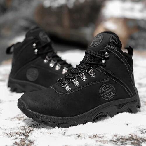 2020 high quality mens winter leather shoes men waterproof snow boots military combat boots mens sports shoes tactical boots