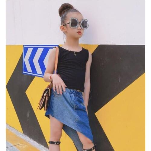 2021 Korean style girls denim skirt summer cotton fashion girls skirt 3-8t A770