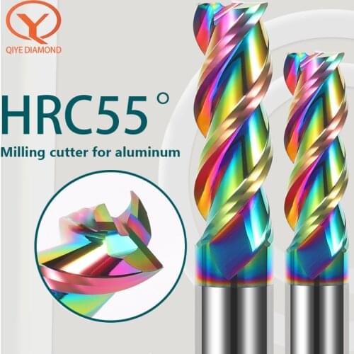 3 Flutes Aluminum Cutter Carbide Milling Cutter Tungsten End Mill DLC Coating Teeth Aluminum Milling Tool Key Seater Router Bit