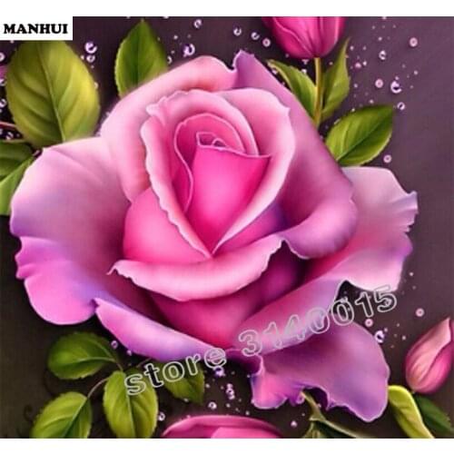 Diamond mosaic full diamond embroidery Pink rose DIY diamond painting cross stitch crystal spuare diamond sets BEC109