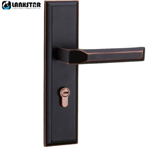 American Simple European Style Handle Design Copper Core Hardware Mute Lockset Mechanical Split Handle Lock