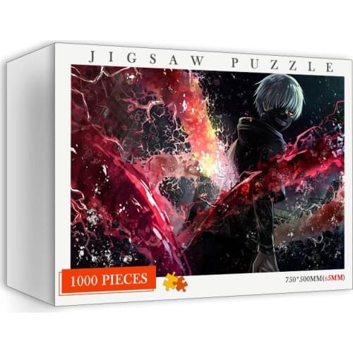 Anime Cartoon Wooden Puzzle 1000 Pieces Tokyo Ghoul Picture Custom Gifts DIY Toys for Adults 1000 Pieces Wood Jigsaw 75*50cm