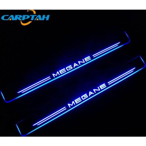 Carptah Moving LED Car Light Door Sill Scuff Plate Pathway Dynamic Streamer Welcome Lamp For Renault Megane 2015 - 2017 2018