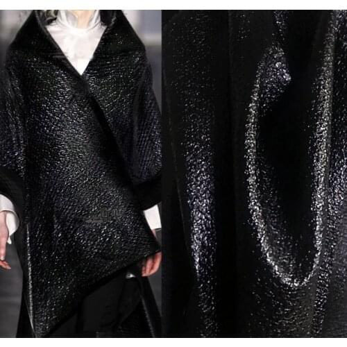 Black embossed leather texture thick coating creative cloth fabric