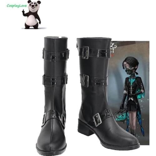 CosplayLove Identity V Embalmer Aesop Carl Hamlet Infected Black Cosplay Shoes Long Boots Leather Custom Made