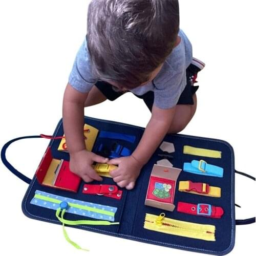 Kids Montessori Toys Baby Busy Board Buckle Training Essential Educational Sensory Board For Toddlers Ntelligence Development