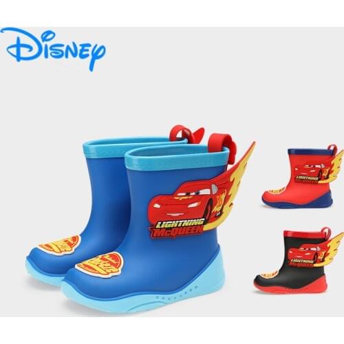 Disney Childrens Rainboots Lightweight Non-Slip Rain Boots Short Tube Wear-Resistant Kid Water Boots Boys Waterproof Shoes