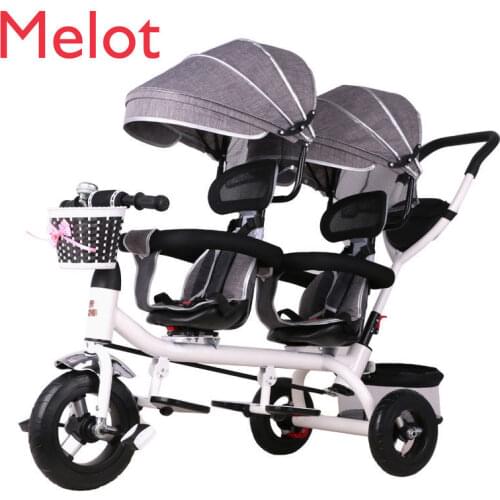 Twin Childrens Tricycle Childrens Bicycle Double Baby Stroller Two-Child Baby Lightweight Portable Stroller Quality Durable