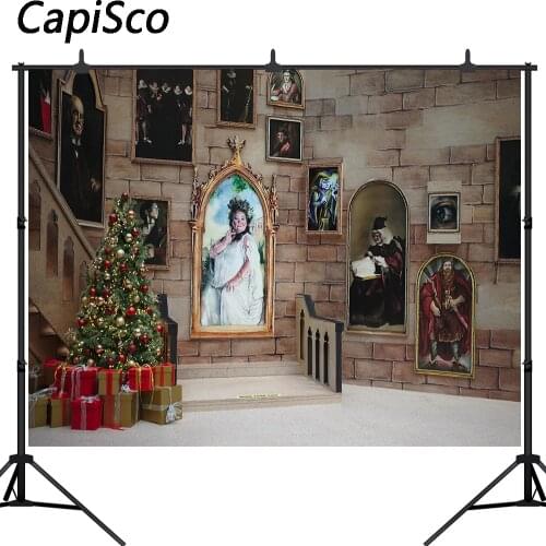 Capisco Photography Background Winter Christmas Decoration Tree Retro Vintage magic castle Xmas Backdrops for Photo Studio