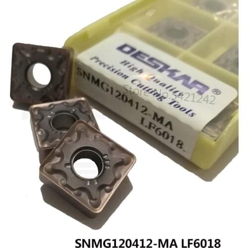 10PCS SNMG120404 SNMG120408 MA MS LF6018 Carbide Insert DESKAR CNC lathe Cutter tool External turning tool For Stainless Steel