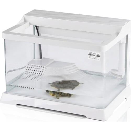 Creative Turtle Tank with Balcony Turtle Special Amphibious Tank Home Turtle Villa Glass Small Fish Tank Tortoise House