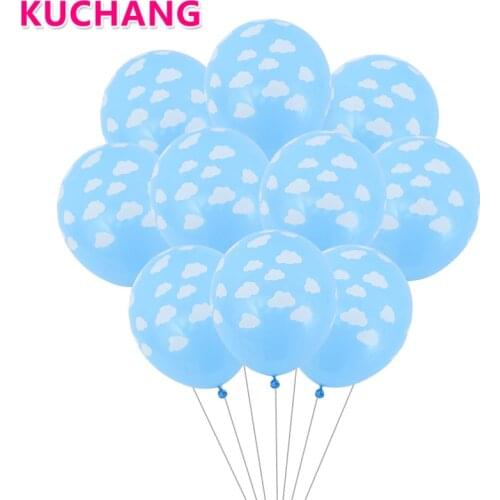 10pcs 12inch Blue White Cloud Latex Balloon Birthday Party Wedding Decoration Hawaii Theme Party Hen Party Baby Shower Supplies