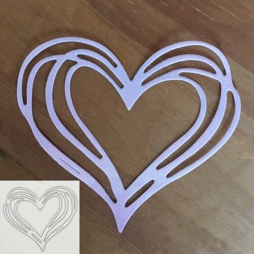 Metal thrusts in the shape of a heart for crafts, cutting dies with lace for crafts, embossed paper for scrapbook, making of car