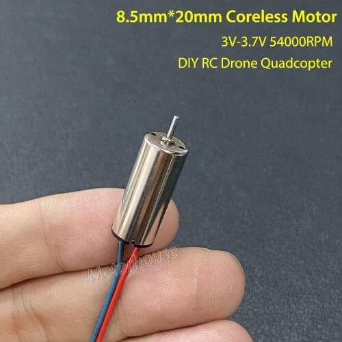 Micro 8520 8.5mm*20mm Coreless DC Motor 3.7V 54000RPM Ultra-High Speed Engine DIY RC Drone