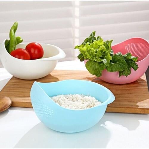Multifunctional Plastic Colander Drain Basket Rice Washing Sieve Rice Basket Fruit and Vegetable Cleaning Basket Kitchen Tools