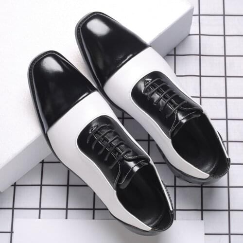 Men Dress Shoes Men Wedding Fashion Office Footwear High Quality Patent Leather Comfy Men Formal Shoes Brand Men Shoes jkm89