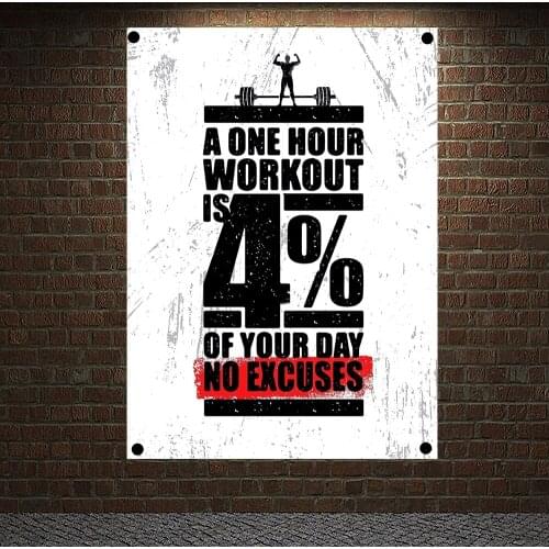 Gym Wallpaper Workout Inspirational Banners Wall Stickers Lose Weight Motivation Poster Hanging Painting For Room Bedroom Decor