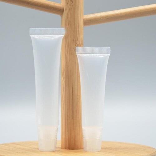 1pcs 10/15ML Empty Lip Gloss Tubes Transparent Soft Empty Container Packing Material Girls Cosmetics DIY Tools Refillable