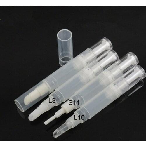 100pcs 5ML Nail Oil Empty Pen with Brush Applicator, Portable Cosmetic Beauty Lip Gloss Pen, Nails Nutrition Oil Bottle