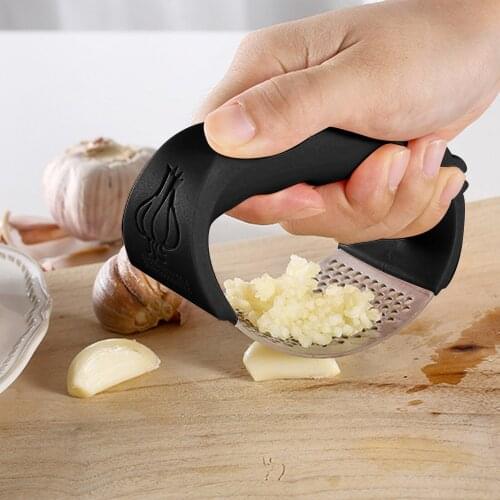 Manual Garlic Press Rocker 304 Stainless Steel Anti-slip Anti-rust Kitchen Garlic Crusher Mincer Practical Kitchen Tools