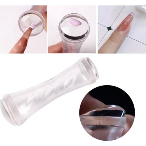 DIY Mini Double Head Nail Stamp Scraper High Elasticity with Scraper Silicone Seal Nail Stamping Printing Tips Tool for Manicure
