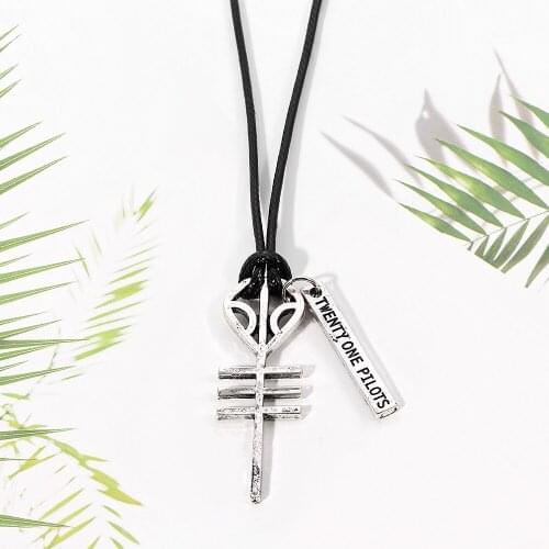 Twenty One Pilots Rock Band Necklaces & Pendants Cord BFF Best Friends Skeleton Necklace Punk Men Women Music Hip Hop Jewelry