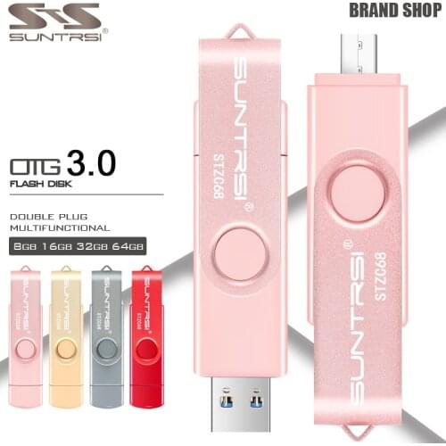 Suntrsi USB Flash Drive 3.0 OTG 8gb 16g pendrive 32GB 64G Pen drive 128G usb stick флешка waterproof gift for PC phone PC