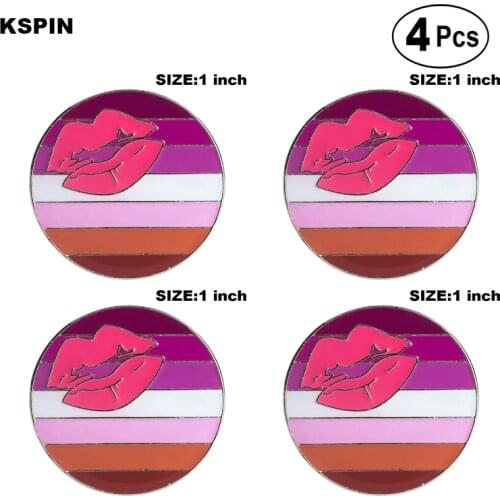Lipstick Lesbian Lapel Pin Flag badge Brooch Pins Badges 4pcs