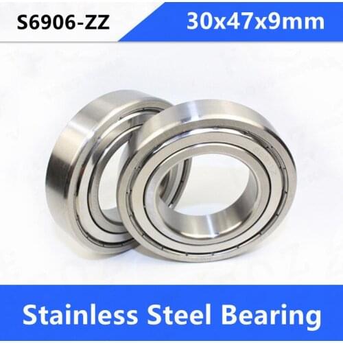 10pcs/lot ABEC-5 S6906ZZ S6906-2Z 30*47*9 mm stainless steel 440C deep groove ball bearing 6906 30x47x9 mm