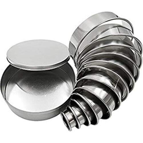 11pcs/Set Round Cookie Moulds DIY Mousse Cake Dessert Pastry Decorating Tools Stainless Steel Practical Biscuit Cutters Circle