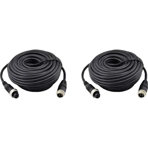 2Pcs 4Pin Video Extension Cable, Car Rear View Backup Camera Video Extension Cable (10 Meters & 20 Meters)