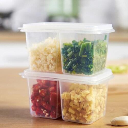 2Pcs Scallion Garlic Box Plastic Boxes Onions Seasoning Storage Box Household Refrigerator Containers Kitchen Storage Organizer