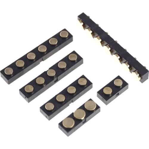 5 pcs SMT Contact PAD 2.54 mm Pitch 2 3 4 5 6 7 Pin Female 2.5 mm Height Target Connector Spring Pogo Pin SIP Header Strip SMD