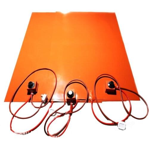 700*1000*1.5mm 220v 2100w silicone heater for conveyor belt 2000mm lead wire with dial thermostat