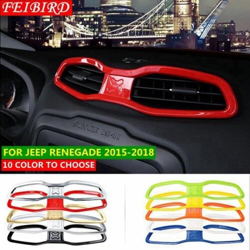 ABS Central Air Conditioning AC Outlet Vent Frame Molding Cover Kit Trim Accessories For Jeep Renegade 2015 2016 2017 2018