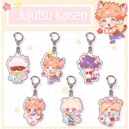 5pcs / Lot Anime Jujutsu Kaisen Cartoon Figure Key Chains Kugisaki Nobara Cute Trendy Pendant Acrylic Keyring Unisex Keychain